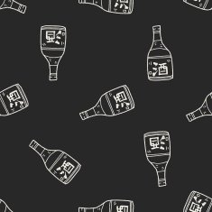 sake doodle seamless pattern background N4