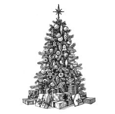 Christmas tree on a white background sketch