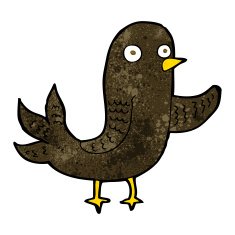 cartoon waving bird N29