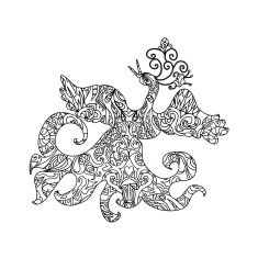 Fantasy bird zentangle