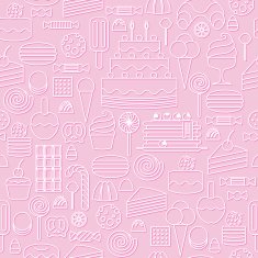 Sweets icons outline style seamless background N2