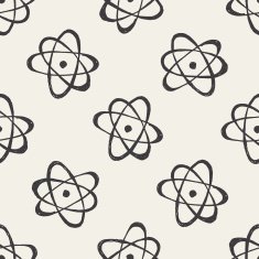 atom doodle seamless pattern background N4