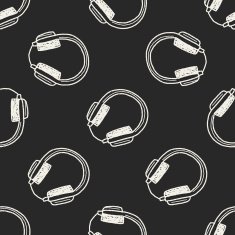 headphone doodle seamless pattern background N2