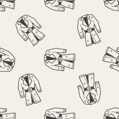 overcoat doodle seamless pattern background N7