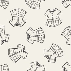 overcoat doodle seamless pattern background N8