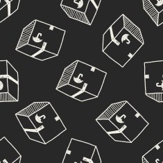shipping box doodle seamless pattern background N36