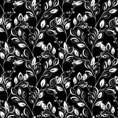 Vector Seamless Monochrome Floral Pattern N247
