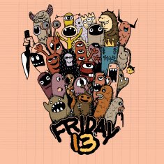Hand drawn Friday 13 grunge illustration N3