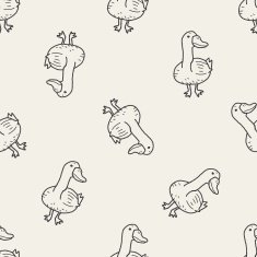 duck doodle seamless pattern background N6