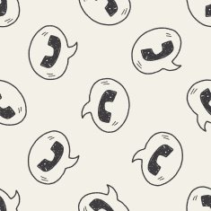 cell phone message doodle drawing seamless pattern background N5
