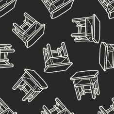 desk doodle seamless pattern background N2