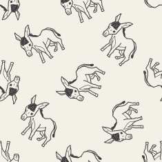 donkey doodle seamless pattern background N2