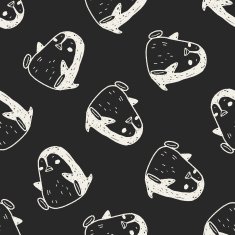 penguin doodle seamless pattern background N4