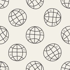 Doodle Globe seamless pattern background N11