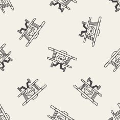 Doodle Toy Plane seamless pattern background N3