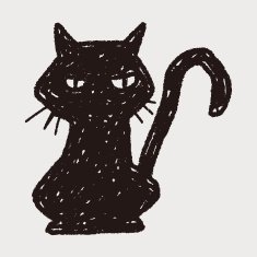 black cat doodle N8