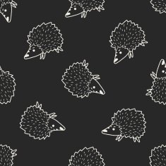 hedgehog doodle seamless pattern background