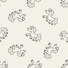 horse doodle seamless pattern background N2