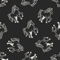 horse doodle seamless pattern background N6