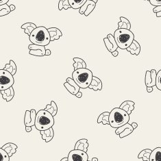 koala doodle seamless pattern background