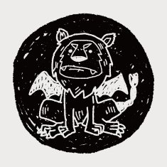 lion monster doodle N13