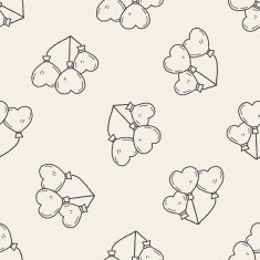 love balloon doodle seamless pattern background N4