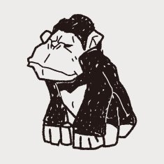 orangutan monkey doodle N14
