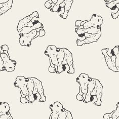 polar bear doodle seamless pattern background N4