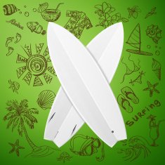 surfboard and hand draw surf icon