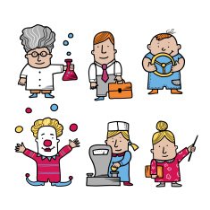 Job and career doodle icons set - 1 Vector illustration