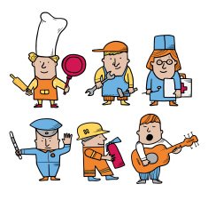 Job and career doodle icons set - 2 Vector illustration
