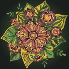 Beautiful hand drawn vector flower with many details N3