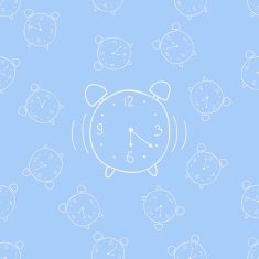 Seamless pattern with the alarm clock