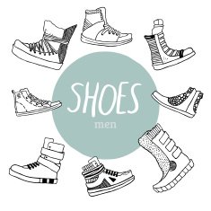 Set with men's shoes