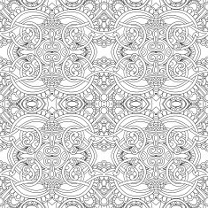 Black and white seamless floral pattern
