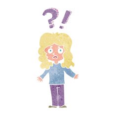 cartoon confused woman N166