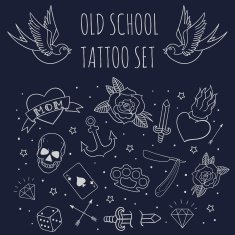 Old school tattoo set N2