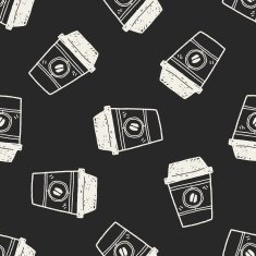 coffee doodle seamless pattern background N3