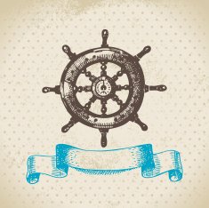 Ships wheel Hand drawn illustration
