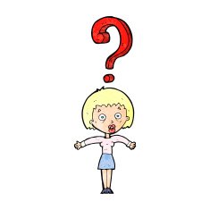cartoon confused woman N167