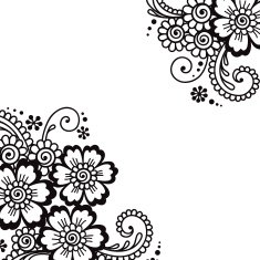 Flower vector ornament corner N10