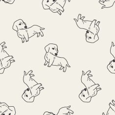 dog doodle seamless pattern background N41