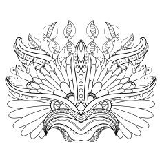 Vector Monochrome Background With Abstract Flowers