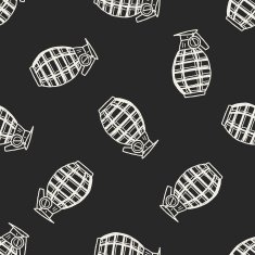 Grenade doodle seamless pattern background N2