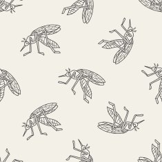 mosquito doodle seamless pattern background N2