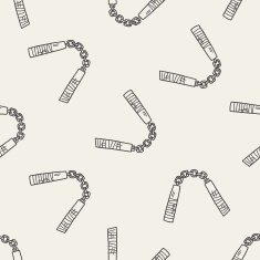 nunchaku doodle seamless pattern background N2