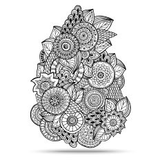 Henna Paisley Mehndi Doodles Design Element N6