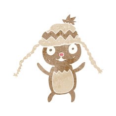 cartoon bear in hat N102