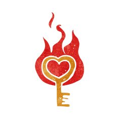 cartoon flaming key N11