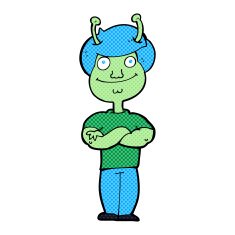 cartoon space alien N95